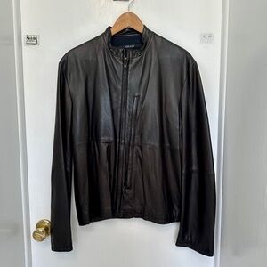 DKNY Mens Black leather Jacket